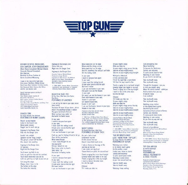 Various : Top Gun (Original Motion Picture Soundtrack) (LP, Album)