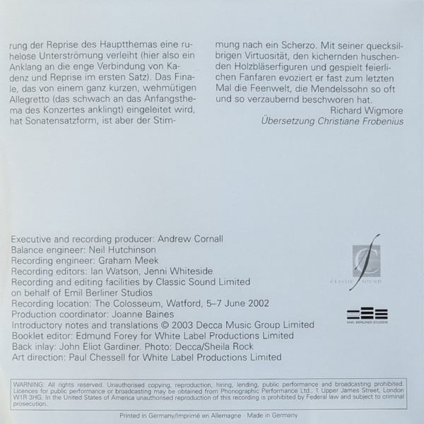 Beethoven* • Mendelssohn* – Viktoria Mullova, John Eliot Gardiner, Orchestre Révolutionnaire Et Romantique : Violin Concertos (CD)