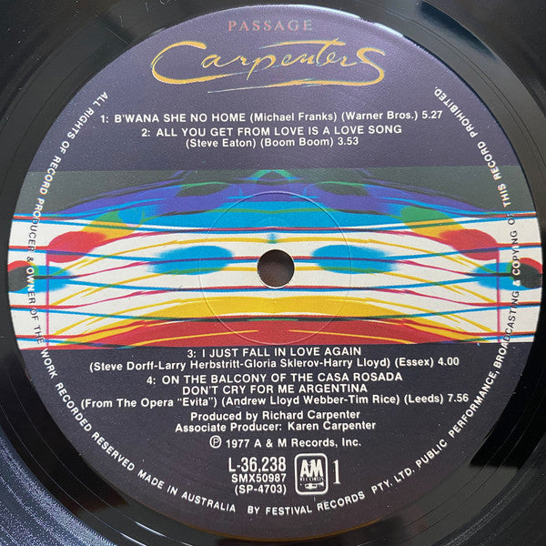 Carpenters : Passage (LP, Album, Gat)