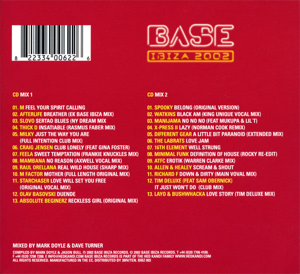 Various : Base Ibiza 2002 (2xCD, Mixed)