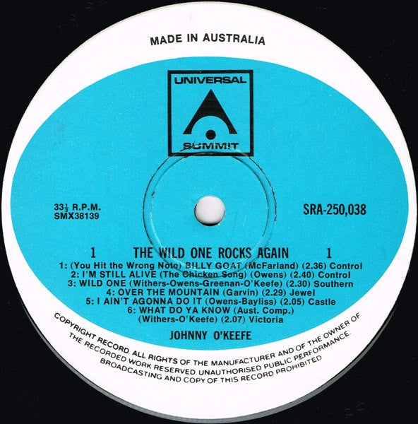 Johnny OKeefe* : The Wild One Rocks Again (LP, Comp)