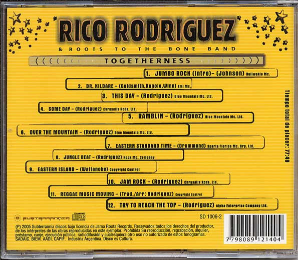 Rico Rodriguez & Roots To The Bone Band : Togetherness (CD, Album)
