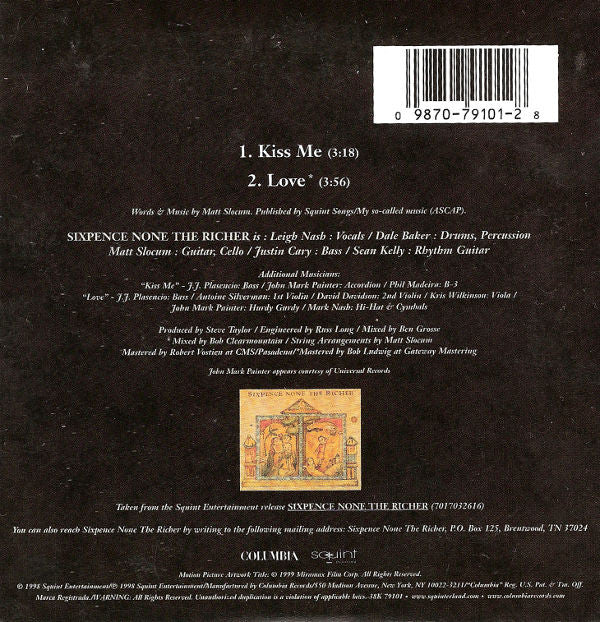 Sixpence None The Richer : Kiss Me (CD, Single)