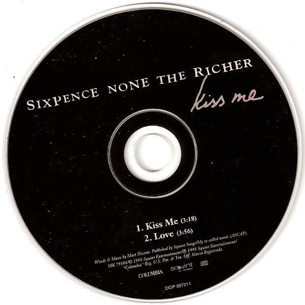 Sixpence None The Richer : Kiss Me (CD, Single)