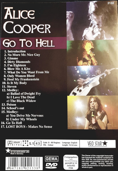 Alice Cooper (2) : Go To Hell (DVD, Unofficial, PAL)
