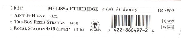 Melissa Etheridge : Ain't It Heavy (CD, Maxi)