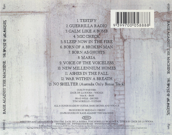 Rage Against The Machine : The Battle Of Los Angeles (CD, Album)