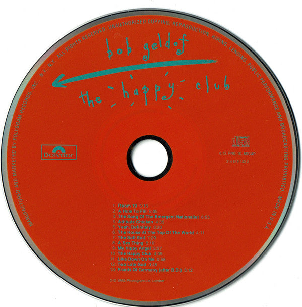 Bob Geldof : The Happy Club (CD, Album)
