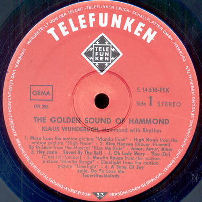 Klaus Wunderlich : The Golden Sound Of Hammond (LP, Album)