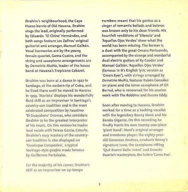 Ibrahim Ferrer : Buena Vista Social Club Presents Ibrahim Ferrer (CD, Album)