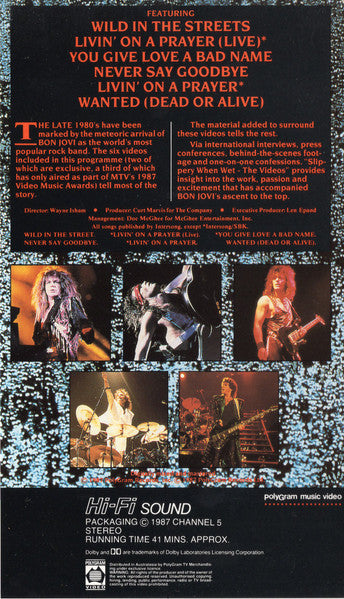 Bon Jovi : Slippery When Wet - The Videos (VHS)