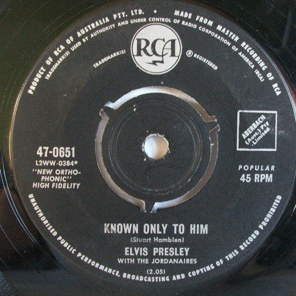 Elvis Presley With The Jordanaires : Joshua Fit The Battle (7", Single)