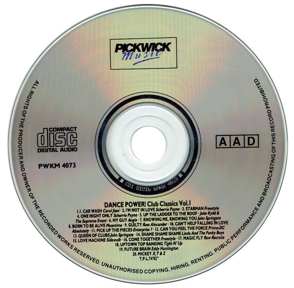 Various : Dance Power! Club Classics Volume One (CD, Comp)