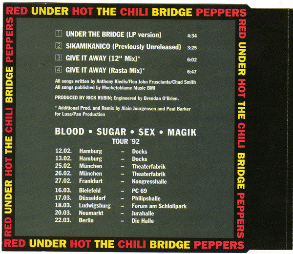 Red Hot Chili Peppers : Under The Bridge (CD, Maxi, J-c)