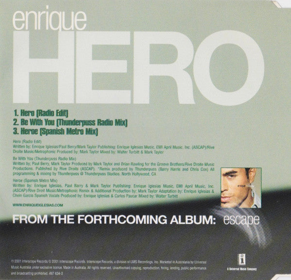 Enrique Iglesias : Hero (CD, Single)