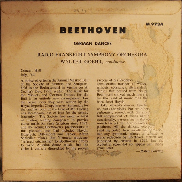 Ludwig van Beethoven : Twelve German Dances (7", EP)