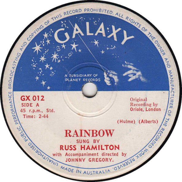 Russ Hamilton : Rainbow / We Will Make Love (7", Single, 2nd)