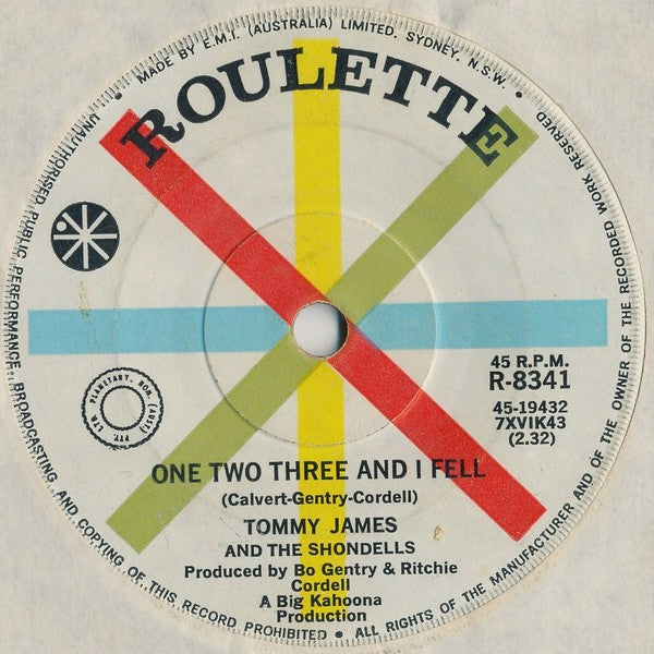 Tommy James & The Shondells : Mony Mony / One Two Three And I Fell (7", Single)