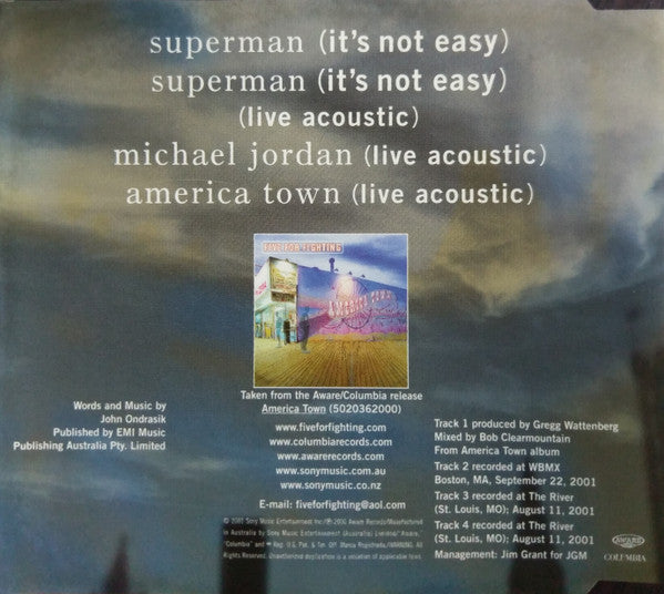 Five For Fighting : Superman (It's Not Easy) (CD, Single)