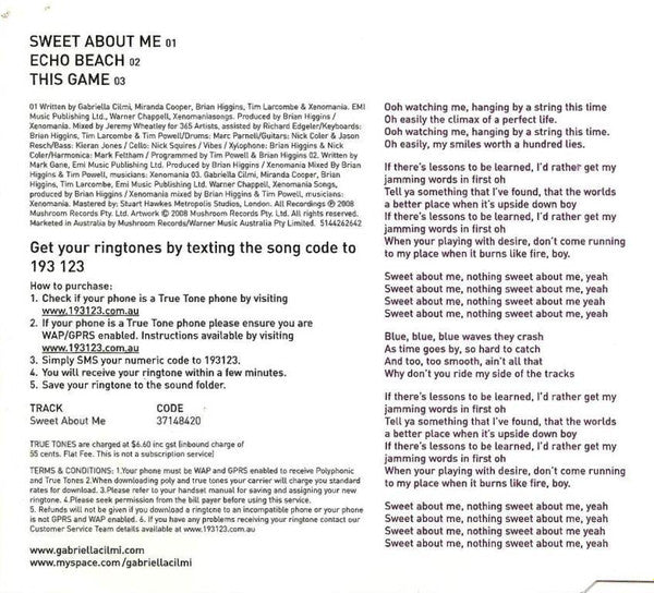 Gabriella Cilmi : Sweet About Me (CD, Single)