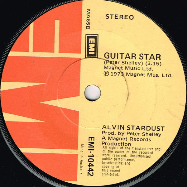 Alvin Stardust : Jealous Mind (7", Single)