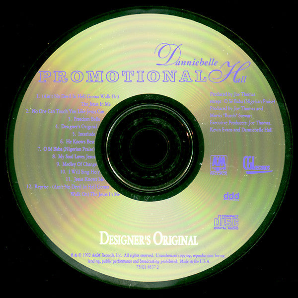 Danniebelle Hall : Designer's Original (CD, Album, Promo)