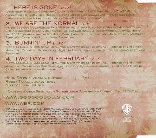 The Goo Goo Dolls* : Here Is Gone (CD, Single)
