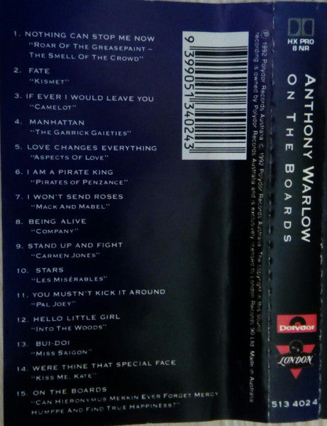 Anthony Warlow : On The Boards (Cass, Album)