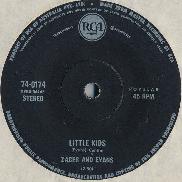 Zager And Evans* : In The Year 2525 (Exordium And Terminus) (7", Single)