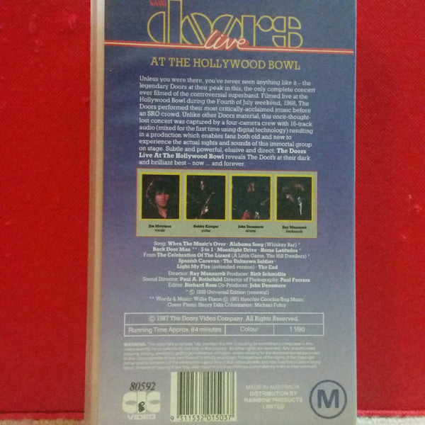 The Doors : Live At The Hollywood Bowl (VHS, RE, PAL)