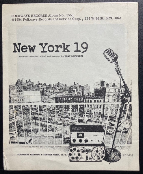 Tony Schwartz : New York 19 (LP, Album, Blu)