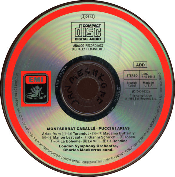 Montserrat Caballé, London Symphony Orchestra, Sir Charles Mackerras : Puccini Arias (CD, Album, RE)