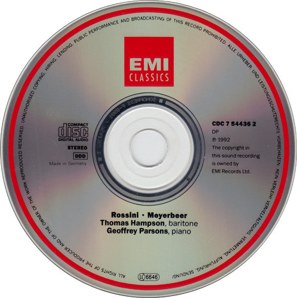 Thomas Hampson : Rossini & Meyerbeer (CD, Album)
