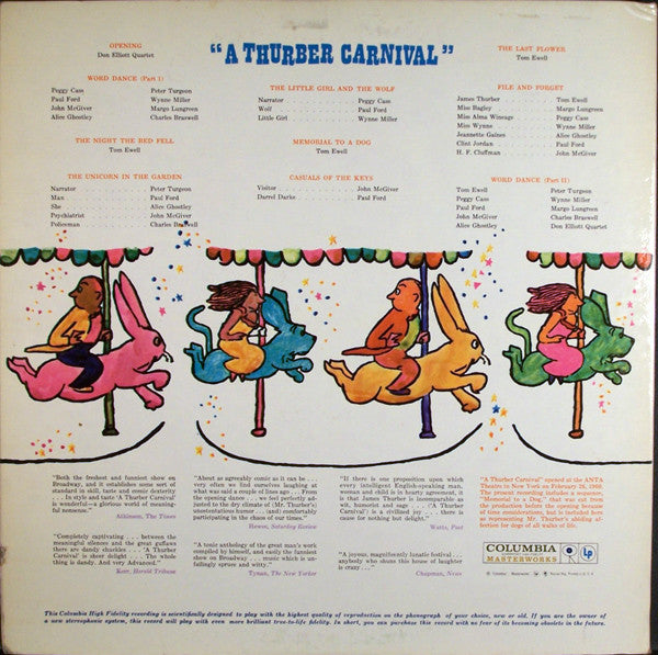 Original Broadway Cast*, Tom Ewell, Peggy Cass, Paul Ford (8) : A Thurber Carnival (LP, Mono)