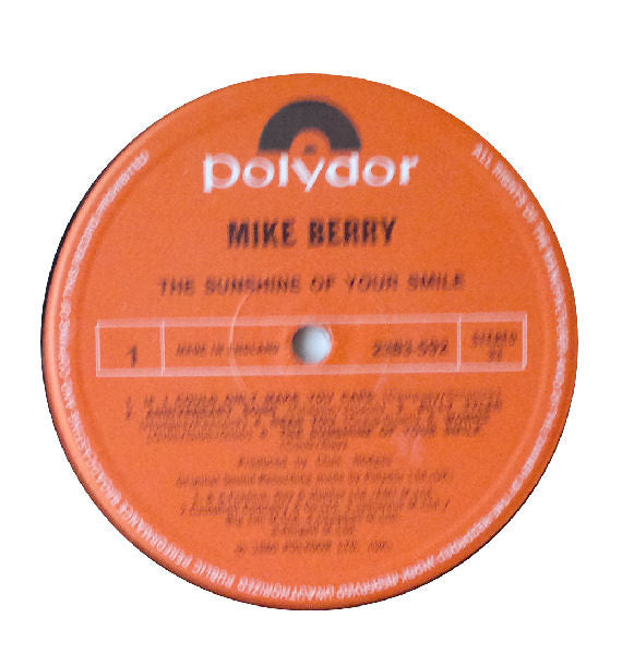 Mike Berry : The Sunshine Of Your Smile (LP, Album)