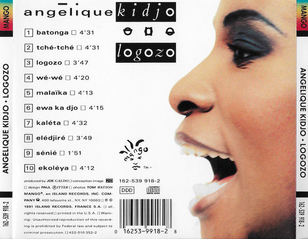 Angélique Kidjo : Logozo (CD, Album, RE)