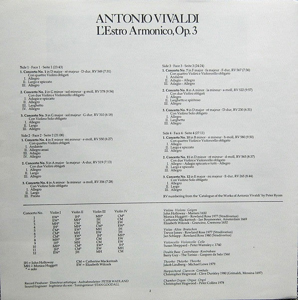 Vivaldi* / The Academy Of Ancient Music : L'Estro Armonico 12 Concertos, Op. 3 (2xLP + Box)