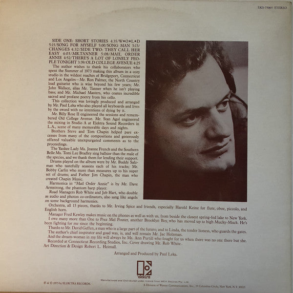 Harry Chapin : Short Stories (LP, Album, Gat)