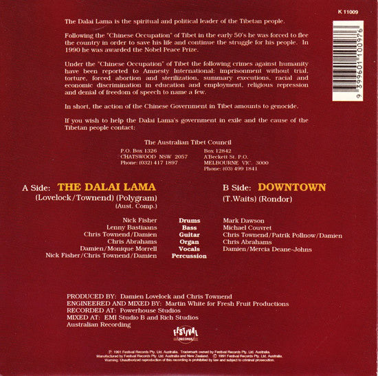 Damien Lovelock : The Dalai Lama (7", Single)