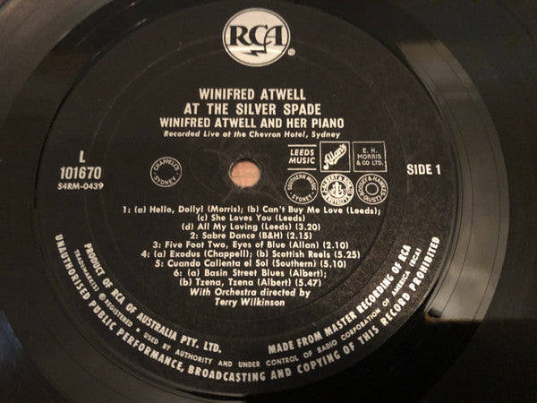 Winifred Atwell : Winifred Atwell At The Silver Spade (LP, Mono)