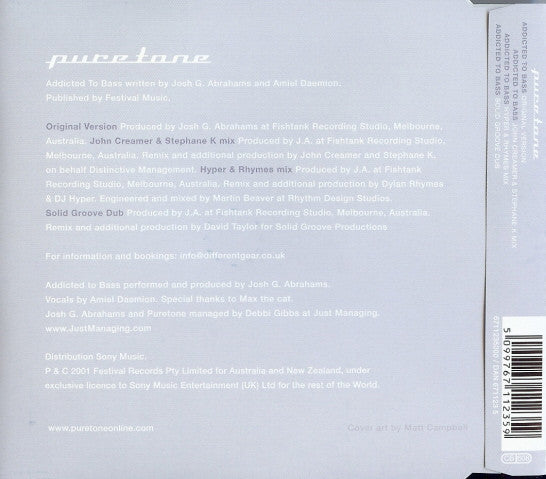 Puretone : Addicted To Bass (CD, Maxi)
