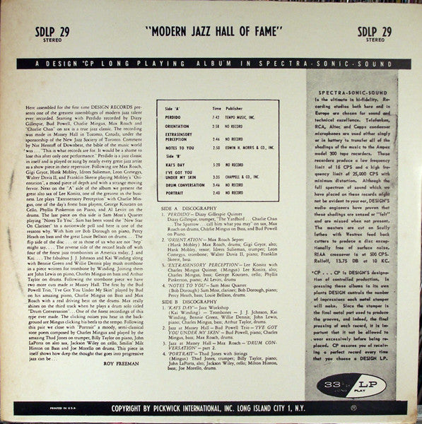 Various : Modern Jazz Hall Of Fame Volume 1 (LP, Comp)