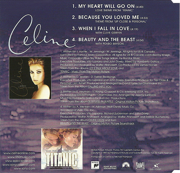 Celine Dion* : My Heart Will Go On (Love Theme From "Titanic") (CD, Maxi)