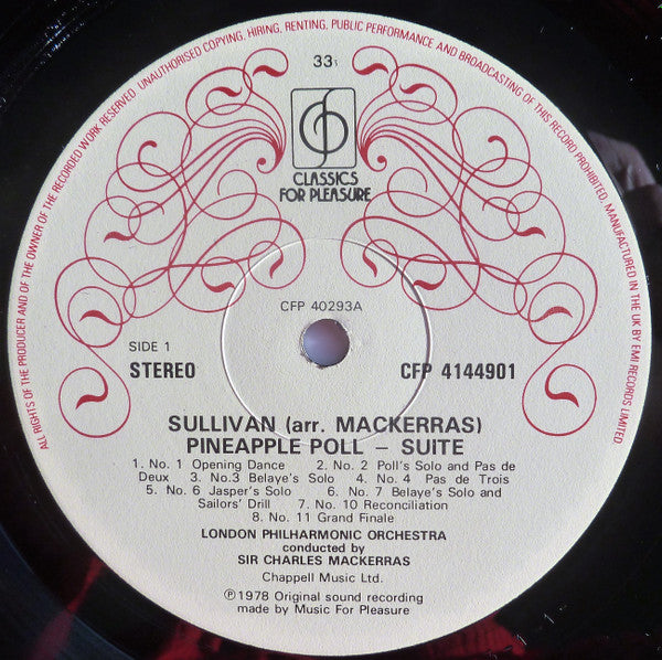 Sir Arthur Sullivan - Giuseppe Verdi, Sir Charles Mackerras, London Philharmonic Orchestra : Pineapple Poll / Lady And The Fool (LP, RE)
