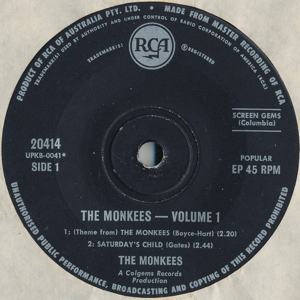 The Monkees : The Monkees Volume 1  (7", EP)