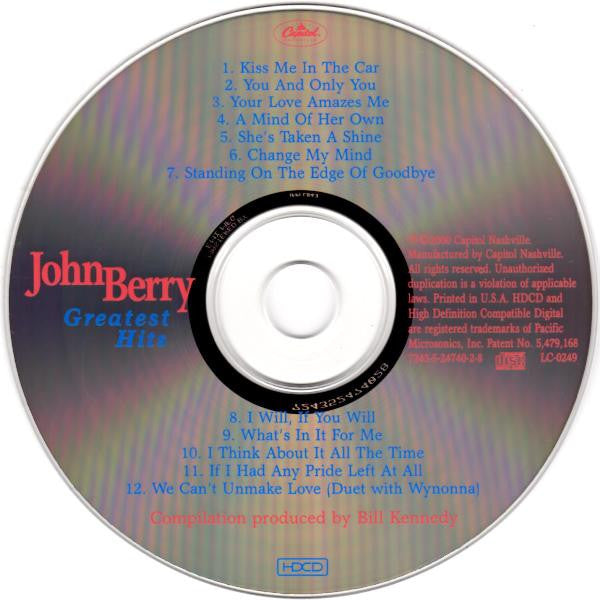 John Berry (8) : Greatest Hits (HDCD, Comp, Club)