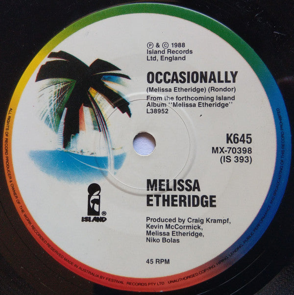 Melissa Etheridge : Bring Me Some Water (7", Single)