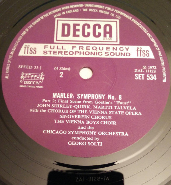 Mahler* - Georg Solti, Chicago Symphony Orchestra : Symphony No. 8 (2xLP + Box)