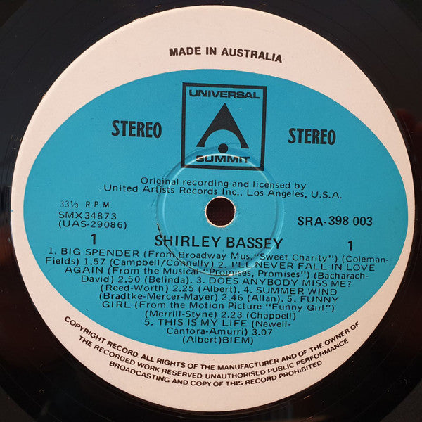 Shirley Bassey : Shirley Bassey (LP, Comp)