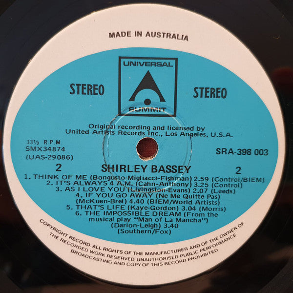 Shirley Bassey : Shirley Bassey (LP, Comp)